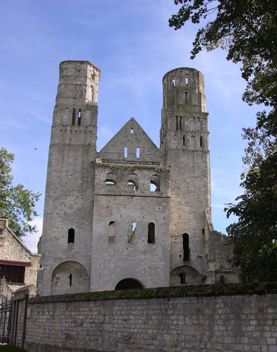 View of Jumieges Abbey by French School