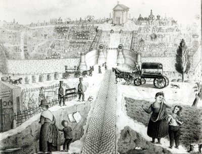 View of Pere-Lachaise Cemetery by French School