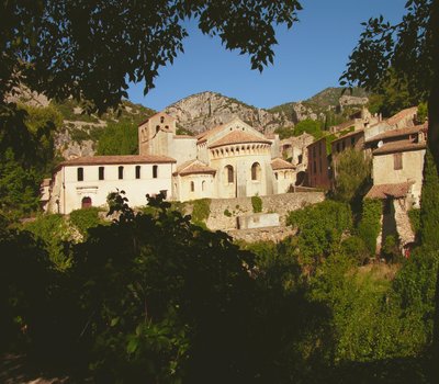 View of the Abbey Church, 11th-12th century by French School