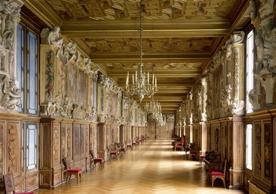 View of the Galerie Francois I, 1528-40 by French School