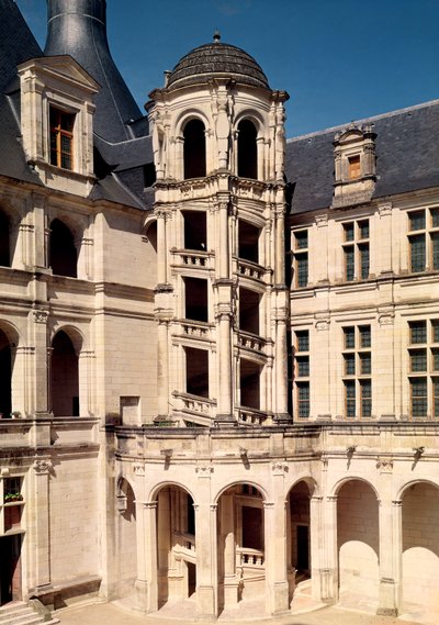 View of the main staircase, 1519-46 by French School