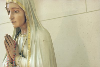 Virgin (painted wood) by French School