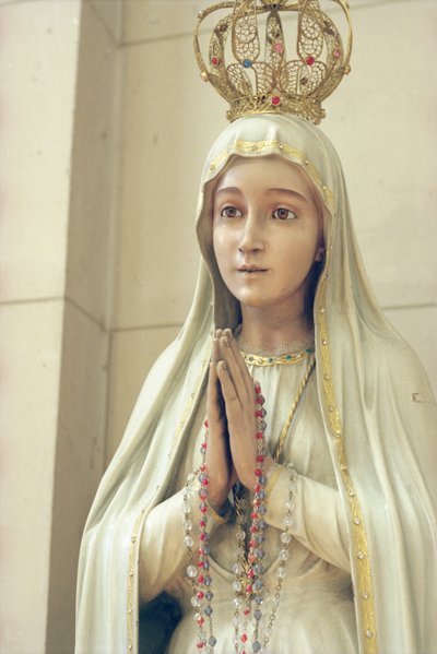 Virgin (painted wood) by French School