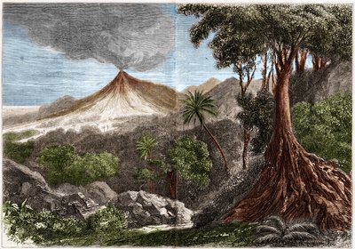 Volcanic eruption, Reunion Island by French School