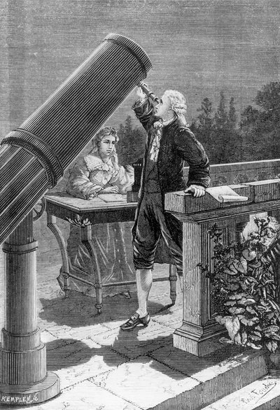 William Herschel Discovers the Planet Uranus by French School