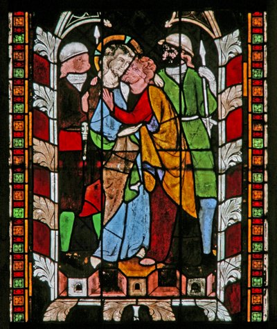 Window N-chapB depicting the Betrayal by Judas by French School