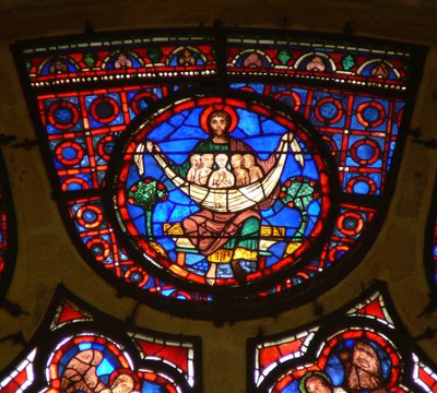 Window depicting the Bosom of Abraham by French School