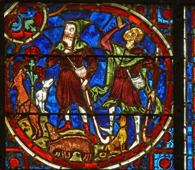 Window depicting the Annunciation to the shepherds by French School