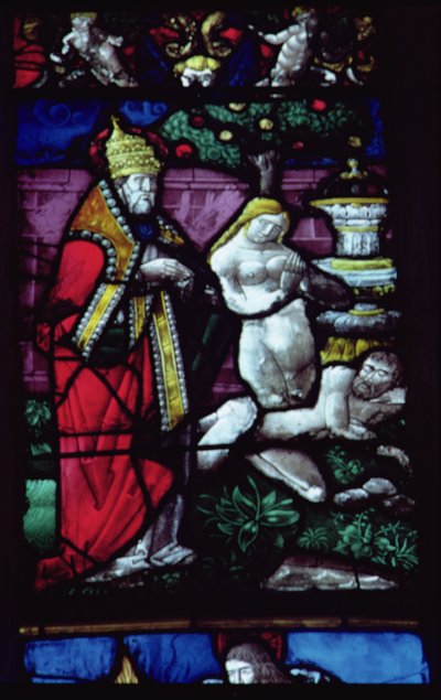 Window depicting the Creation of Eve by French School