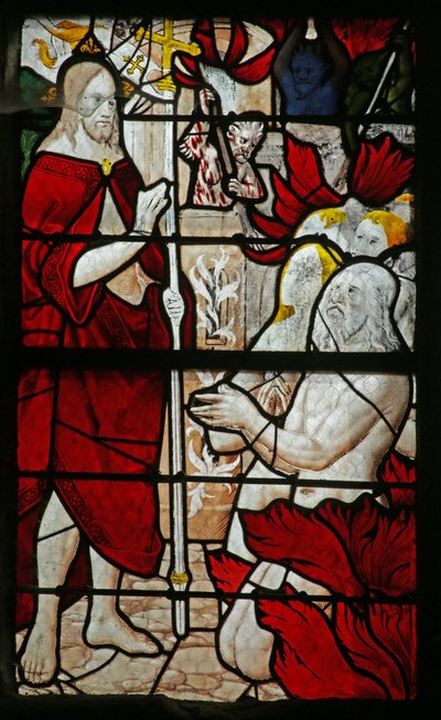 Window depicting the Harrowing of Hell by French School