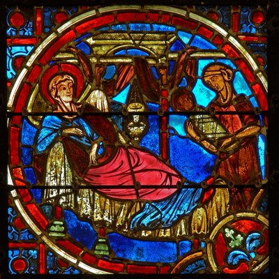 Window depicting the Nativity by French School
