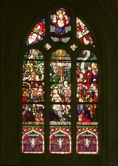Window depicting the baptism of Christ by French School