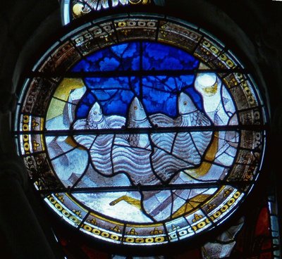 Window Depicting the Sea Monsters Crying Out by French School