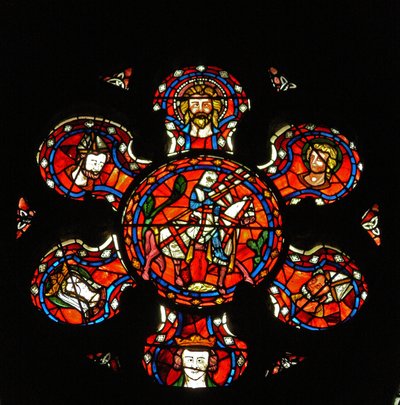 Window n3 depicting St George by French School