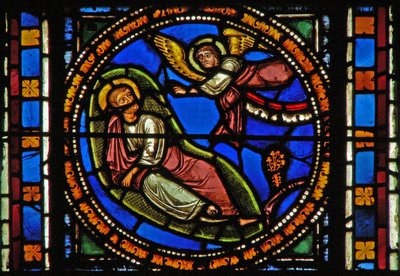 Window s2-C depicting an angel alerts Joseph by French School