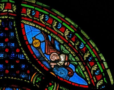 Window w0 depicting an angel by French School