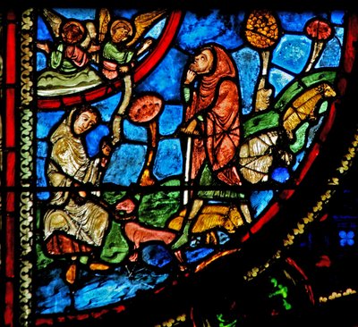 Window w0 depicting the Annunciation to Shepherds by French School