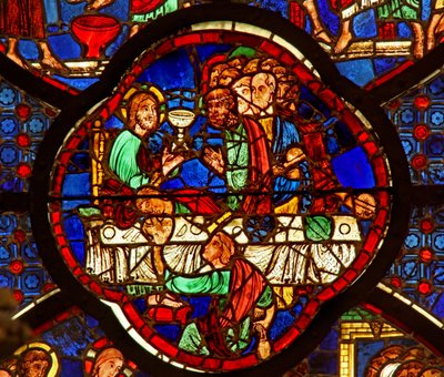 Window depicting the Last Supper by French School