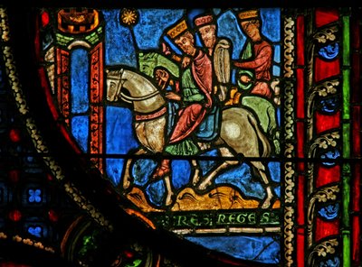 Window w0 depicting the Magi traveling by French School