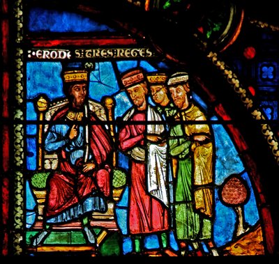 Window w0 depicting the Magi with Herod by French School
