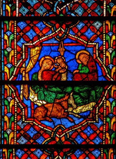 Window 0 depicting the Nativity by French School