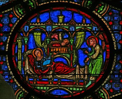 Window w0 depicting the Nativity by French School