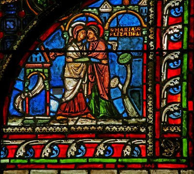 Window w0 depicting the Visitation by French School
