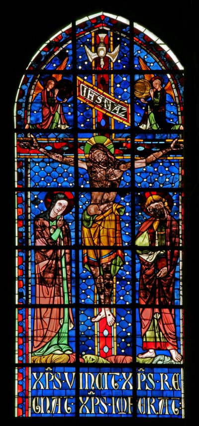Window w100 depicting the Crucifixion by French School