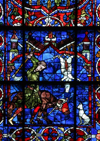 Window W103 Depicting Donors - Butchers by French School