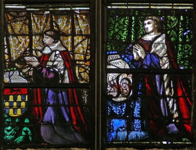 Window depicting donors by French School