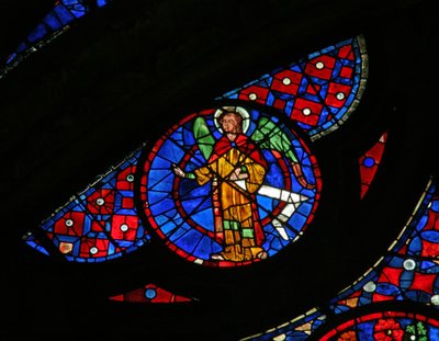 Window w115 depicting an angel by French School