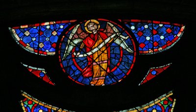 Window w115 depicting an angel by French School