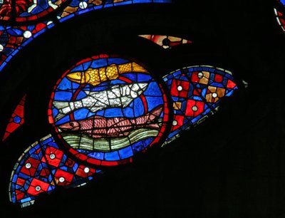 Window w115 depicting the Creation of fish by French School