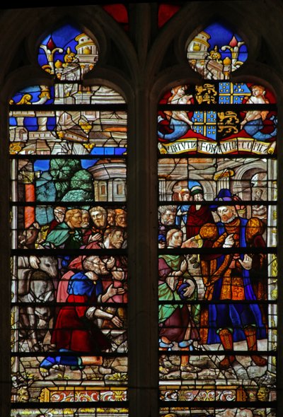 Window w119 depicting Joseph recognises his brothers by French School
