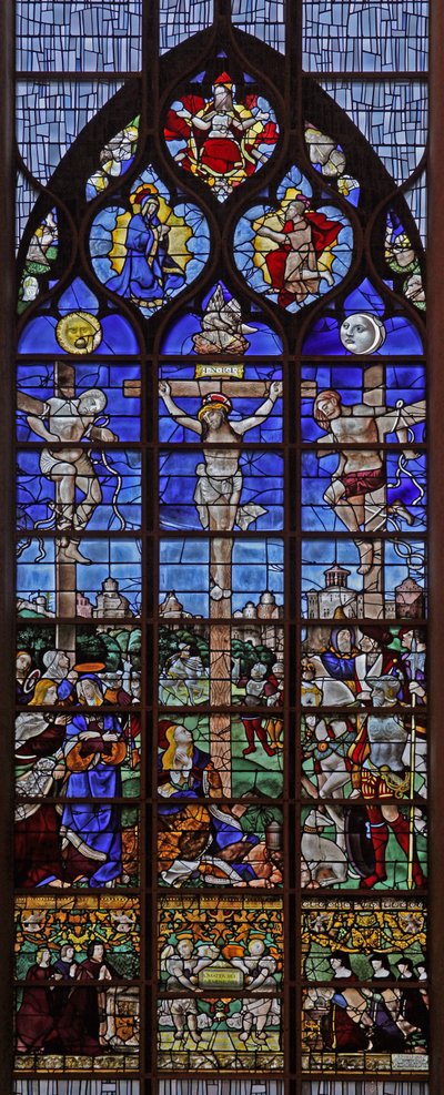Window depicting the Crucifixion by French School