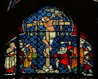 Window w12 depicting the Unrepentant thief by French School