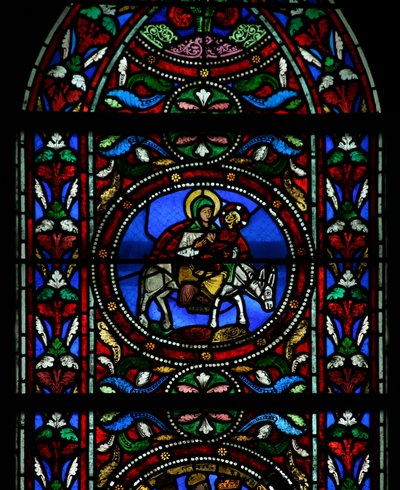 Window 13 depicting the Flight into Egypt by French School