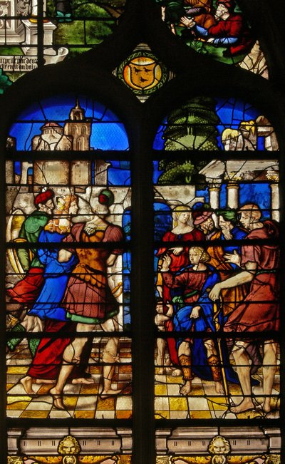 Window w17 depicting the Judgement of Solomon by French School