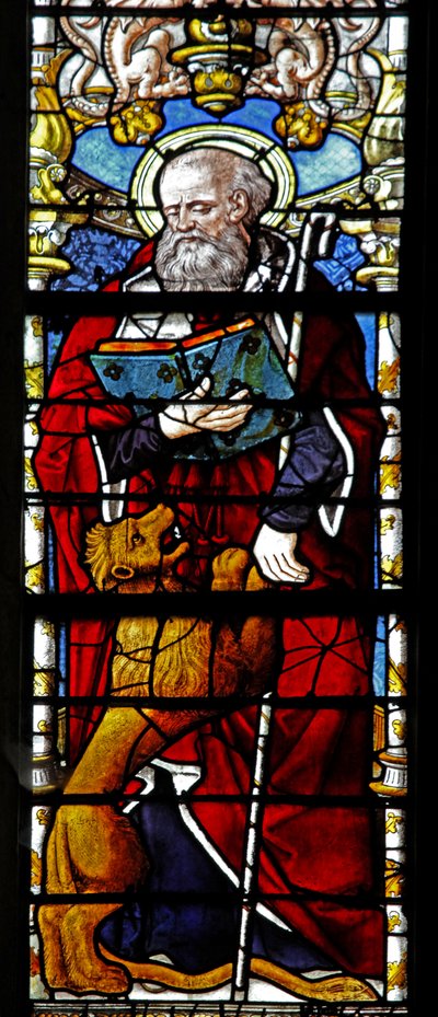 Window depicting St Jerome by French School