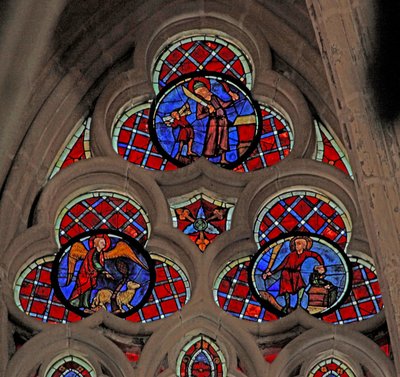 Window depicting Abraham and Isaac sacrifice by French School