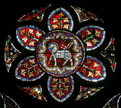 Window w202 depicting the Agnus Dei by French School