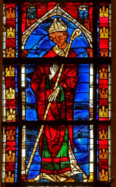 Window depicting a bishop by French School