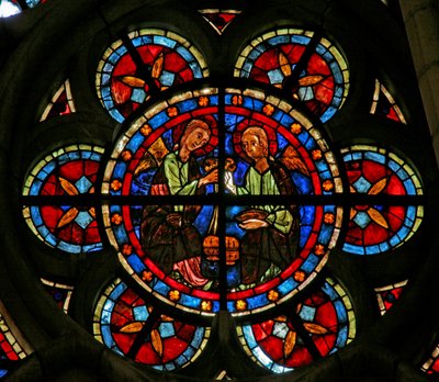 Window depicting Angels with Censers by French School
