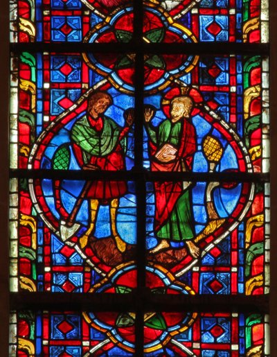 Window depicting Cain is condemned by French School