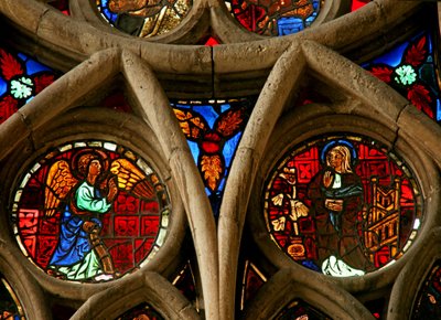 Window 211 depicting the Annunciation by French School