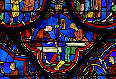 Window W21 Depicting Donors - Carpenters by French School