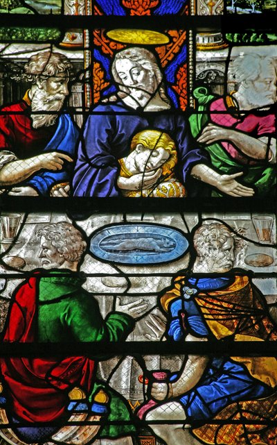 Window depicting the Last Supper by French School