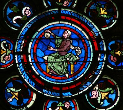 Window depicting the Liberal Arts: Astronomy by French School
