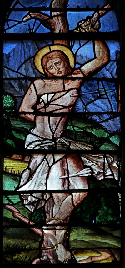 Window depicting St Sebastian by French School