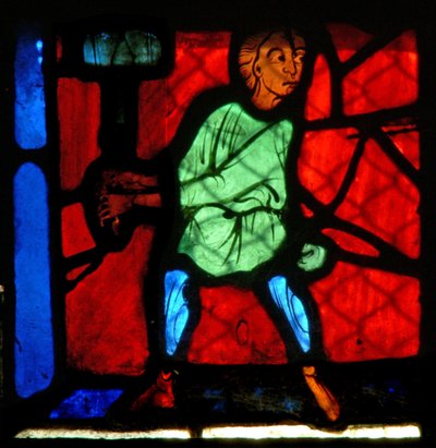Window depicting a figure by French School